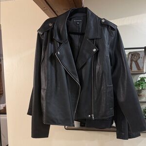 INC International Concepts Black Faux Leather Jacket